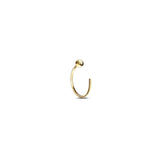 Arco 14k solid yellow gold ball open hoop earring