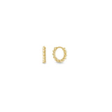 Perla medium gold beaded huggie hoop earring