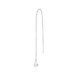 Domi white gold plated single threader earring with invisible set teardrop crystal