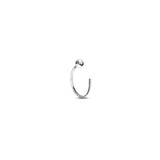 Arco 14k solid white gold ball open hoop earring