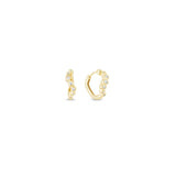 Tilde yellow gold wavy crystal hoop earrings