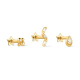 Solid 9k Yellow Gold Stacking Set