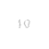 Tilde white gold wavy crystal hoop earrings