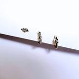 Stellar white gold plated hoop earring