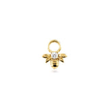 Abeille 9k solid yellow gold bee charm with crystal
