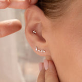 Rosalind 9k solid white gold zigzag flat back stud earring