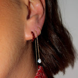 Diablo enamel and yellow gold plated huggie hoop earrings