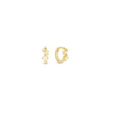 Lyra yellow gold crystal huggie hoop earrings