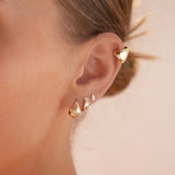 Vela yellow gold plated chunky wedge hoop earring