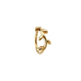 Vides 9k large solid yellow gold vine hinged segment single earring for conch