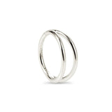 Anelli 9k solid white gold double band hinged segment single earring for conch