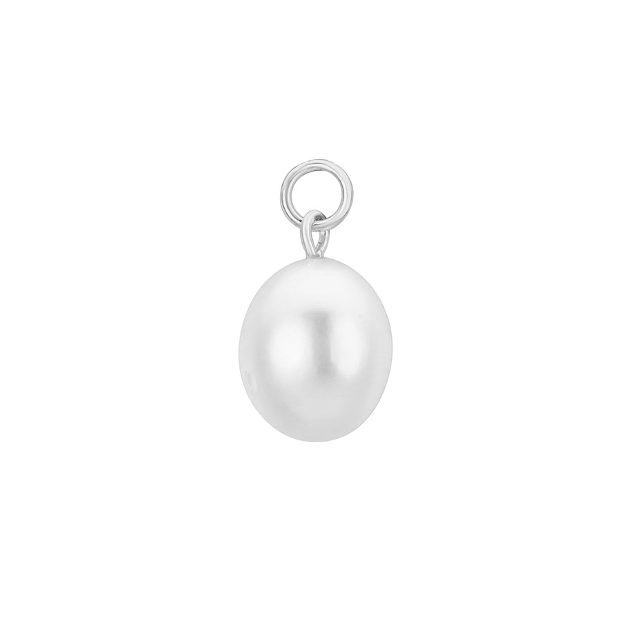 Aphrodite single white gold plated freshwater pearl charm