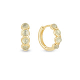 Artemis yellow gold Moonstone huggie hoop earring