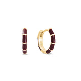 Diablo enamel and yellow gold plated huggie hoop earrings