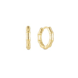Bamboo Huggie Hoop - Gold