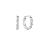 Bamboo Huggie Hoop - Silver