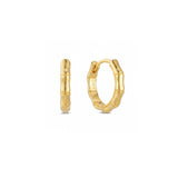Bamboo Huggie Hoop - Gold