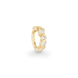 Blocs 9k solid yellow gold multi shaped crystal hinge single earring
