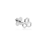 Bresca 9k solid white gold honeycomb internally threaded labret stud earring
