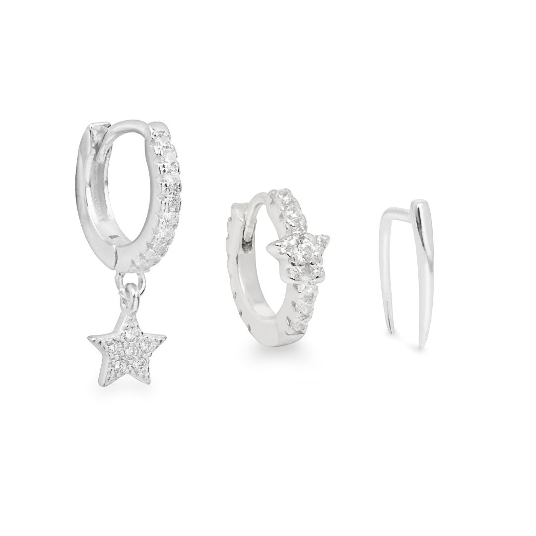 Celestial silver Stacking Set