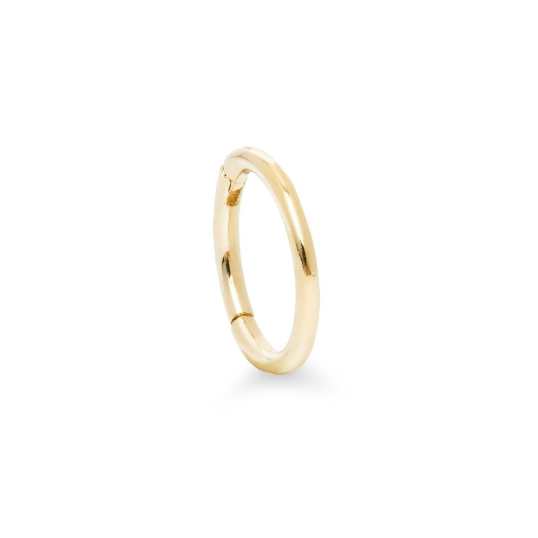 Ciclo 9k solid yellow gold 10mm clicker hoop earring
