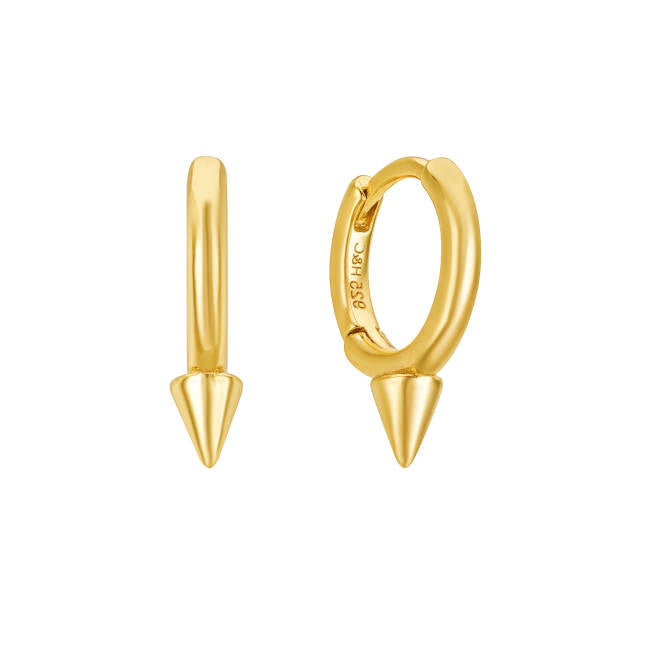 Conique gold spike huggie hoop earring - Helix & Conch