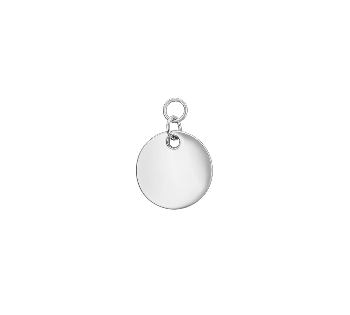 White gold silver disc charm for jewellery - Helix & Conch