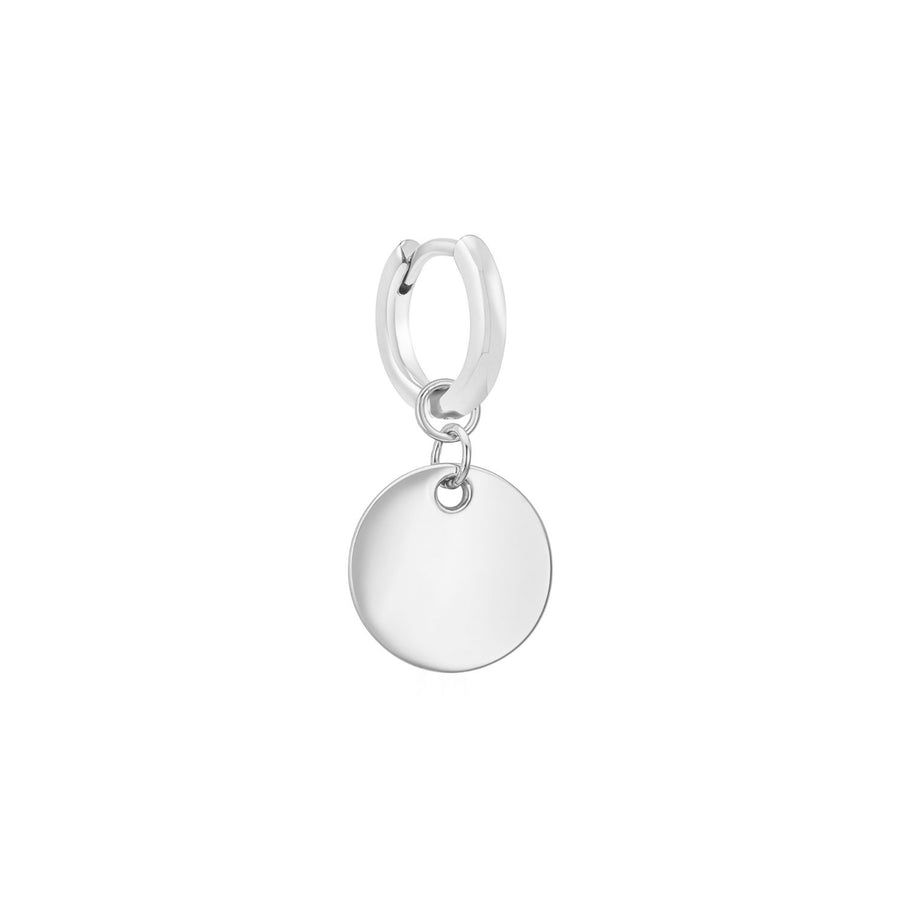 Disque single white gold plated disc charm