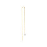 Domi white gold and teardrop crystal threader earring