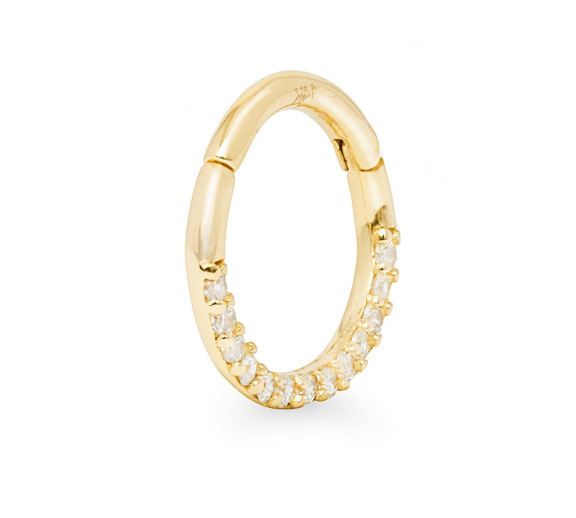 Eclipse 14k solid yellow gold daith hoop earring