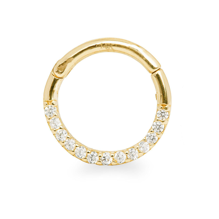 Eclipse 14k solid yellow gold daith hoop earring