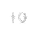 Etoile white gold plated star tiny single huggie hoop earring