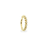 Fino 9k solid yellow gold bubble hinged segment single earring with crystals