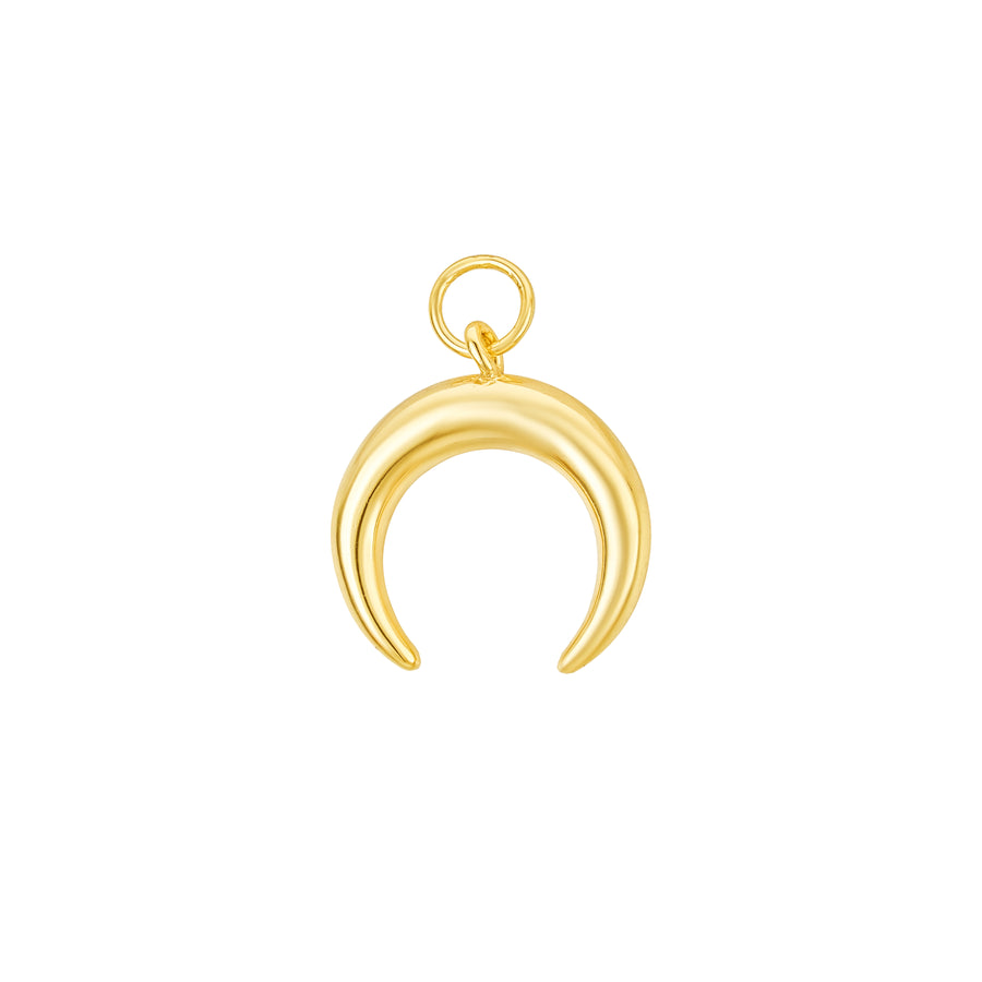 Selene single yellow gold plated horn charm