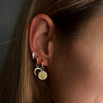 Minima yellow gold huggie hoop single earring - Helix & Conch
