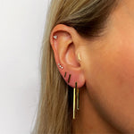 barres gold ear jacket earrings - Helix & Conch