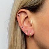 Barres gold ear jacket earring - Helix & Conch