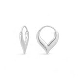 Forcella white gold plated wishbone hoop earring