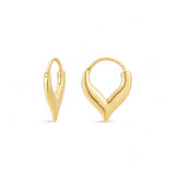 Forcella yellow gold plated wishbone hoop earring