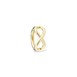 Infini single 9k solid yellow huggie hoop earring