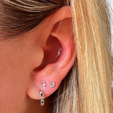Riva white gold plated hoop earring