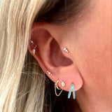 Laguna turquoise and yellow gold plated double hoop earring