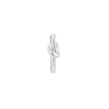 Lazo white gold knot huggie hoop earring