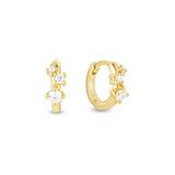 Lyra yellow gold crystal huggie hoop earrings