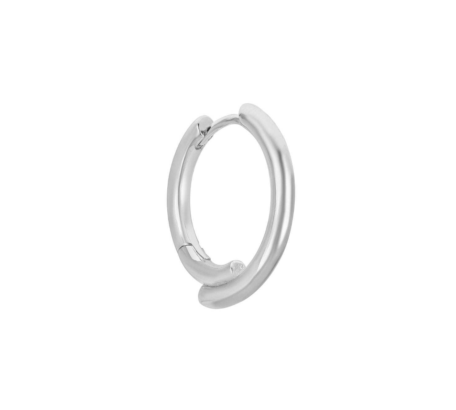 Midas single white gold silver large hoop earring - Helix & Conch