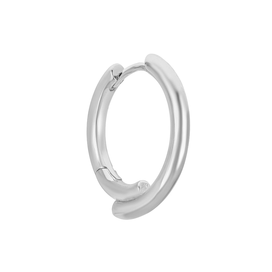 Midas white gold plated large hoop earring