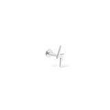 Tonare 14k solid white gold lightning bolt flat back labret stud earring