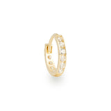 Orlo 9k solid yellow gold channel set single earring