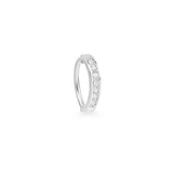 Ovale 9k solid white gold pavé oval Rook single earring
