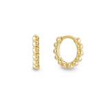 Perla medium gold beaded huggie hoop earring